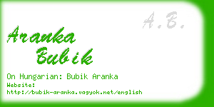 aranka bubik business card